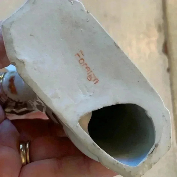 Antique White Staffordshire Type of Dog Fruit Basket In Mouth Foreign Ma… - Picture 4 of 13